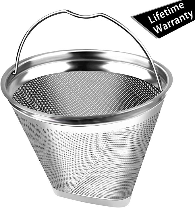 #2 Cone Permanent Coffee Filters No.2, Eco-Sopure Stainless Steel & Reusable 4 Cup Coffee Filters, Perfect Fit for Cuisinart DCC-450 Coffee Maker and Other 2 4 6 Cup Cone Coffee Maker Filters