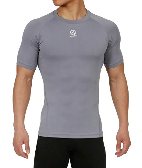 ARMEDES Men's Compression Quick Dry Baselayer Activewear Light Weight Short Sleeve T-Shirt