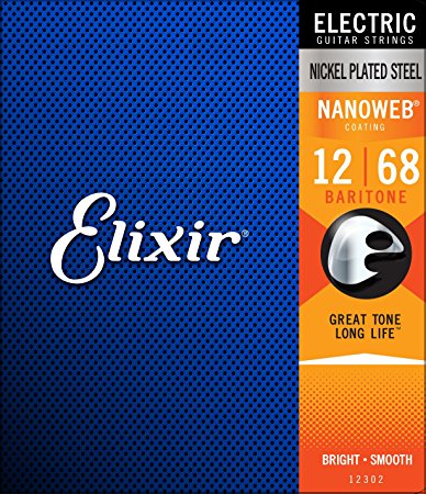 Elixir Electric Guitar Sets Ultra-Thin Nanoweb Coating - Baritone (0.012 - 0.068)