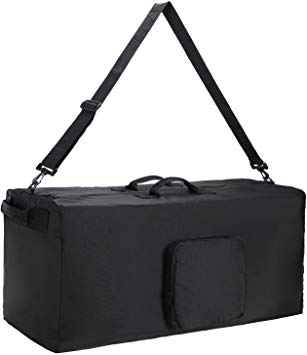 MIER Heavy Duty Nylon Cargo Duffel Bag Extra Large Travel Duffle,Foldable,Black,140L