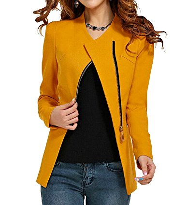 Aro Lora Women's Autumn Oversize Slim Fit Bodycon Zipper Suit Coat Jacket Blazer Outwear