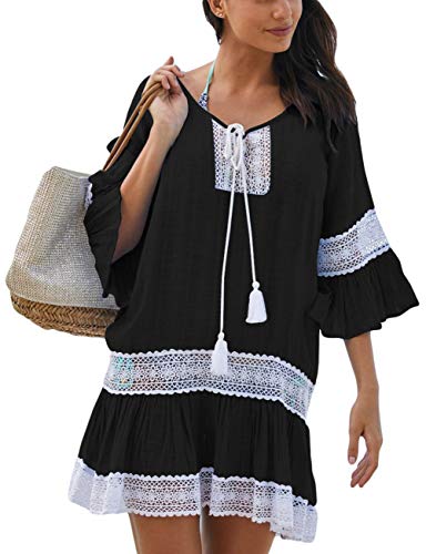 Bsubseach Women Casual Swimwear Swimsuit Cover Up Short Beach Dress