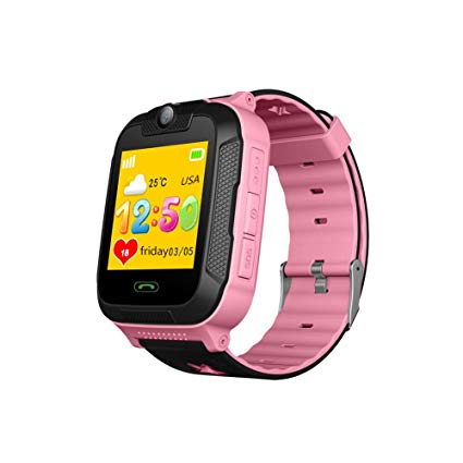 Per 3G Children Smart Watch 1.4" HD Touch Screen Waterproof With Camera GPS Tracker Anti-Lost Watch For Kids Toddlers-Pink