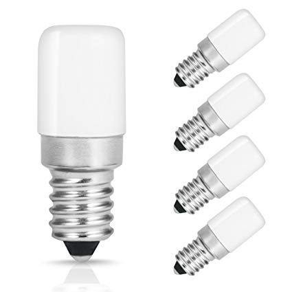 4 Pack LOHAS E14 LED Cooker Hood Bulbs, 1.5W SES Fridge LED Light Bulbs, 6000K Day White, Replacement for 15W Halogen Lamp, 135lm, 360°Beam Angle
