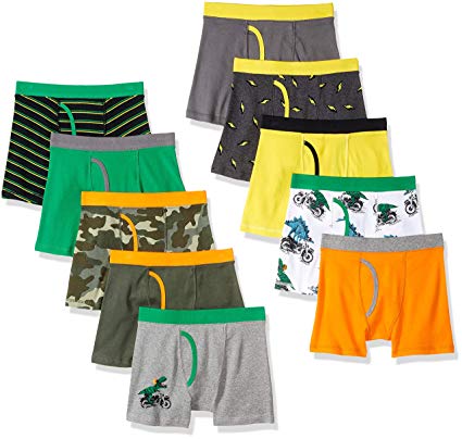 Amazon Brand - Spotted Zebra Boys' 10-Pack Boxer Brief Underwear