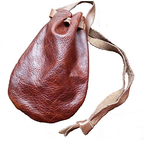 Leather Pouch Coin Dice Bag BROWN - Made in USA