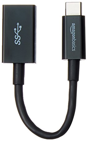 AmazonBasics USB Type-C to USB 3.1 Gen1 Female Adapter - Black