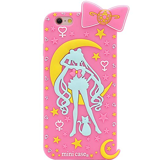 iPhone 6s Case, MC Fashion Cute Japan Cartoon Sailor Moon Crystal, Soft and Protective Slim Silicone Case for Apple iPhone 6/6s (Sailor Moon/Pink)