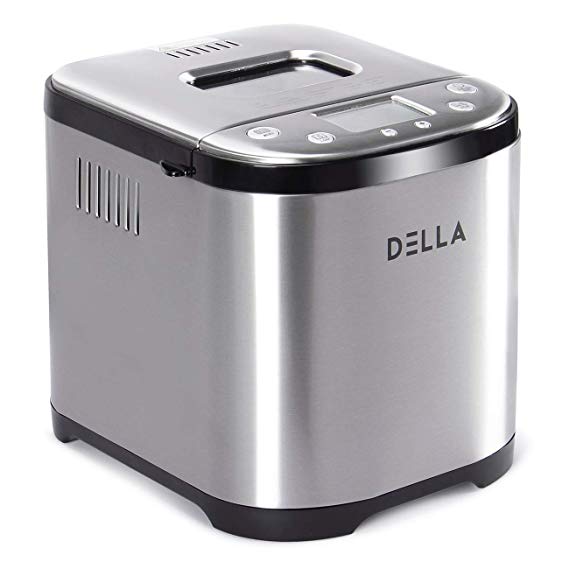 DELLA 2LB Bread Maker Machine Automatic Programmable Timer Multi Functional 3 Crust Colors w/ 15 Settings LCD Display