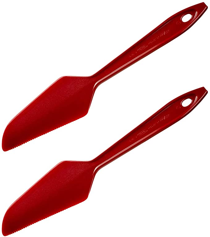 Hutzler 3701-2RDB Lopol Nylon plastic cake knife, 11", Dark Red