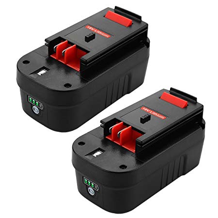 ANTRobut Replacement for 5000mAh Lith-ion 18Volt Replacement Battery for black&decker 18v battery HPB18 HPB18-OPE 244760-00 A1718 FS18FL FSB18 Firestorm black & decker 18 volt batteries (2 Pack)