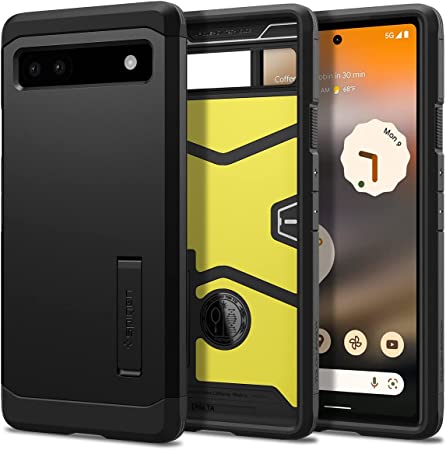 SPIGEN Tough Armor Case Designed for Google Pixel 6a (2022) Heavy Duty Hard Cover - Black