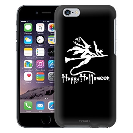 Apple iPhone 6 Case, Snap On Cover by Trek Happy Halloween Witch on Black Case