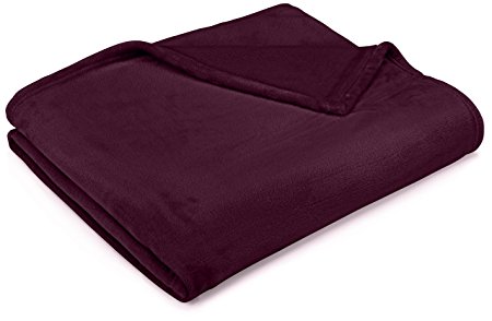 Pinzon Velvet Plush Blanket, Aubergine, King