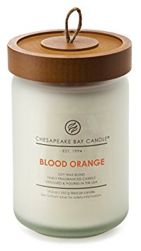 Chesapeake Bay Candle Heritage Collection Large Glass Jar Scented Candle with Lid, Blood Orange