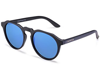 Carfia Retro Polarized Sunglasses for Women Men, TR90 Ultralight Frame