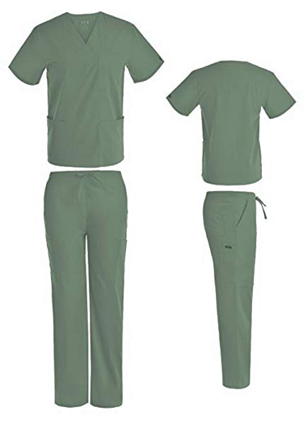 DSF Medical Uniform Women Men Scrub Set Top and Cargo Pants 1836