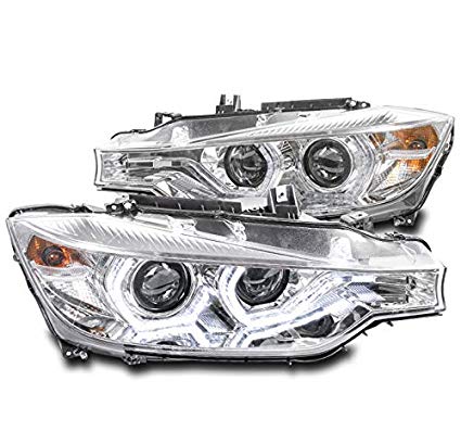 ZMAUTOPARTS LED Chrome Projector Headlights Headlamps For 2012-2015 BMW 3-Series F30 Sedan 4DR