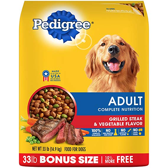 Pedigree Adult Dry Dog Food - Grilled Steak & Vegetable Flavor