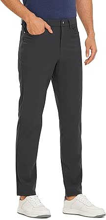 CRZ YOGA Men's All Day Comfy Golf Pants with 5-Pocket - 30"/32"/34'' Quick Dry Lightweight Casual Work Stretch Pants