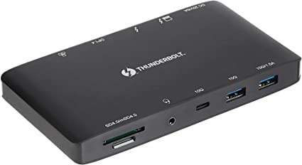 AmazonBasics Thunderbolt 3 Docking Station - 20V 6A Desktop Power Supply Attached, US Plug, Includes 0.5M Thunderbolt 3 Cable