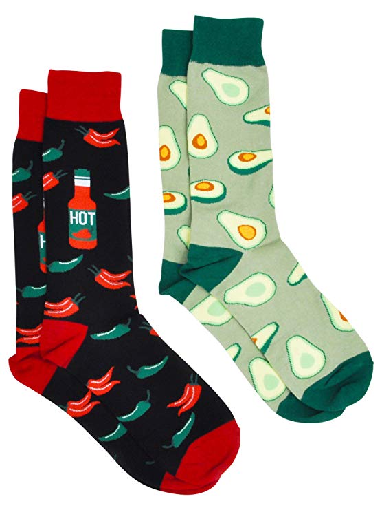 360 Threads Men's Novelty Socks - 2 Pair Set - Choose: Halloween, Best Dad, Food