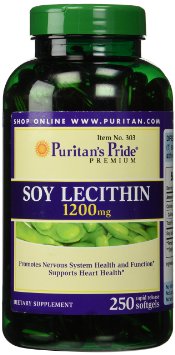 Puritans Pride Soy Lecithin 1200 mg-250 Softgels