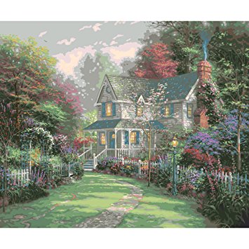 Plaid Creates Paint by Number Kit (16 by 20-Inch), 22724 Victorian Garden II by Thomas Kinkade