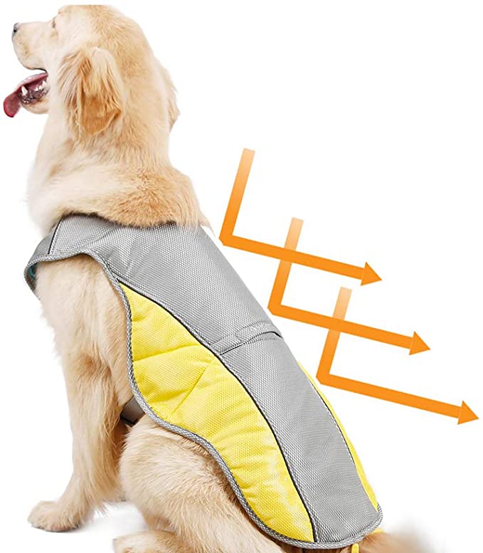 Rantow Dog Cooling Vest Harness Outdoor Puppy Cooler Jacket Reflective Safety Sun-Proof Pet Hunting Coat, Best for Small Medium Large Dogs