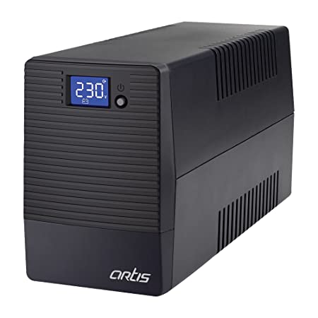 Artis 600VA LCD Touchscreen UPS for Personal Computers, Desktop PCs, Laptops, Routers, Networking Devices and Gaming Consoles