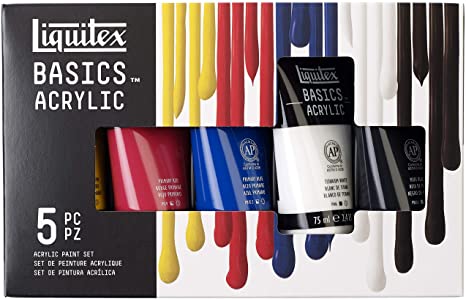 Liquitex BASICS 5 Tube Acrylic Paint Set, 75ml