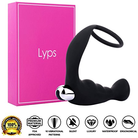 Silicone Climax Prostate Massager - Vibrating Butt Plug with Cockring & Anal Plug Lyps Caesar