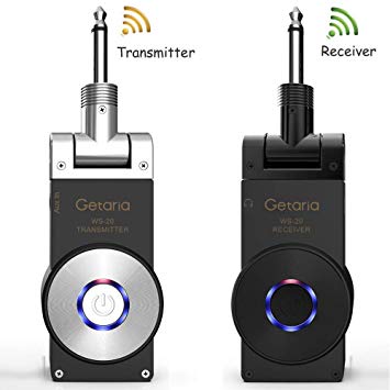 Getaria Wireless Guitar System Rechargeable Digital Transmitter Receiver for Electric Guitar Bass