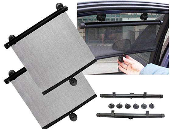 FiNeWaY@ SET OF 2 CAR WINDOW SUN SHADE ROLLER BLIND SCREEN PROTECTOR PROTECTION CHILDREN 55CM