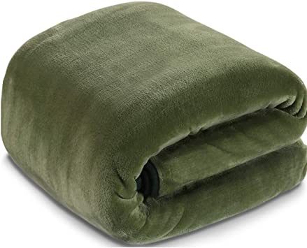 Fleece Blanket Queen King Twin Throw Size Soft Summer Cooling Breathable Luxury Plush Travel Camping Blankets Lightweight for Sofa Couch Bed (Green, California King (102" x 108"))