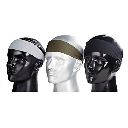 iKsee Sweatbands Headbands for Men/Women,Moisture Wicking Elastic Cotton Terry Cloth Headbands for Gym,Workout, Tennis, Basketball, Running and Working Outside