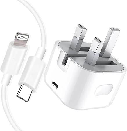 iPhone Charger 20W USB C Fast Charger Plug and Cable [Apple MFi Certified] Apple USB-C Power Adapter with 2M Lightning Cable,UK Adapter Compatible with iPhone 14/13/12/11/Pro/Pro Max/Plus/Mini/XS/XR/X