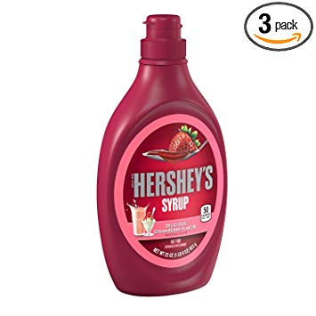 HERSHEY'S Syrup, Strawberry Syrup, Dessert Topping/Beverage Syrup, 22 Ounce