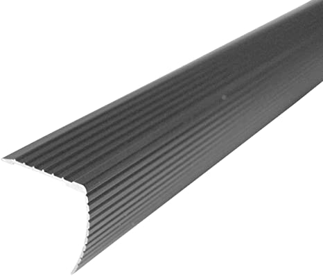 M-D Building Products 43310 M-D Fluted Stair Edging Transition Strip, 36 in L, Aluminum, Prefinished, Satin Nickel, quot 1"x1"