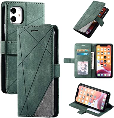 ZTOFERA Compatible with iPhone 11 Wallet Case with Card Holder Premium PU Leather Case with Strap Glossy Slim Magnetic Kickstand Flip Folio Case Cover for iPhone 11 6.1 inch - Green