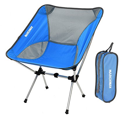 MARCHWAY Portable Folding Ultralight Compact Camping Chair with Aluminum Alloy Frame for Outdoor Travel Sport and Party
