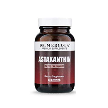 Dr. Mercola Organic Astaxanthin, 12mg – 90 Capsules – Natural Antioxidant Supplement: Reduces Free Radicals – Improves Eye, Skin & Joint Health – Supports Cardiovascular, Nervous & Immune Systems