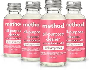 Method All-Purpose Cleaner Concentrates Refills, Pink Grapefruit, 4 Recyclable 1 fl oz Refills