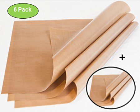Zuitcase 6-Pack Telfon Sheet for Heat Press – 5MM Thickness is 3X Thicker than Standard PTFE Craft Mats, Brown 16 x 20, Heavy Duty Non-Stick Liner, Great Polymer Clay Sheet, Rubber Stamping Supplies