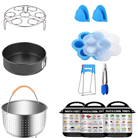 SUNTQ Instant Pot Accessories Set with Stainless Steel Steamer Basket, Fits 5,6,8 Quart Qt Instant pot Pressure Cooker (11PCS)
