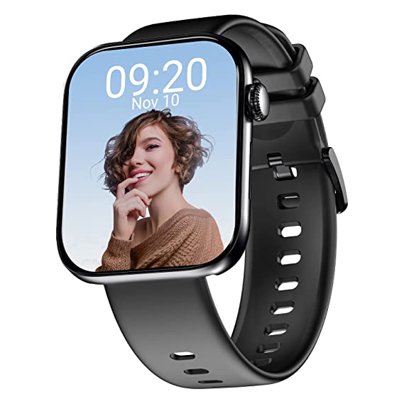 CrossBeats Newly launched Spectra max Super Retina AMOLED Always on Display Smartwatch, 1.81 Inch Smart Watch, AI ENC BT Calling, Crown Controls, 250  Watch Faces, 150  Sports Modes-Black