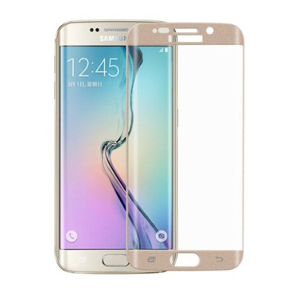 S6 Edge Screen Protector Emarket 3D Full Cover Tempered Glass Explosion Proof Screen Protector Film For Samsung Galaxy S6 Edge G9250 Gold Color