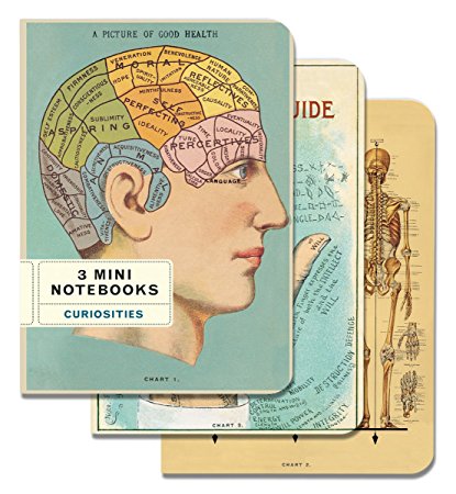 Cavallini Papers 4 by 5.5-Inch Notebooks, Mini, Curiosities, Set of 3