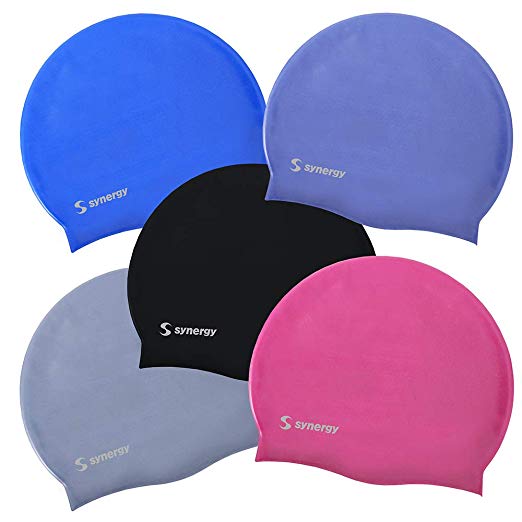 Synergy Silicone Swim Caps 3-Pack