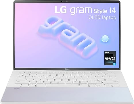 LG gram Style 14” OLED Laptop, Intel 13th Gen Core i7 Evo Platform, Windows 11 Home, 32GB RAM, 1TB SSD, Dynamic White